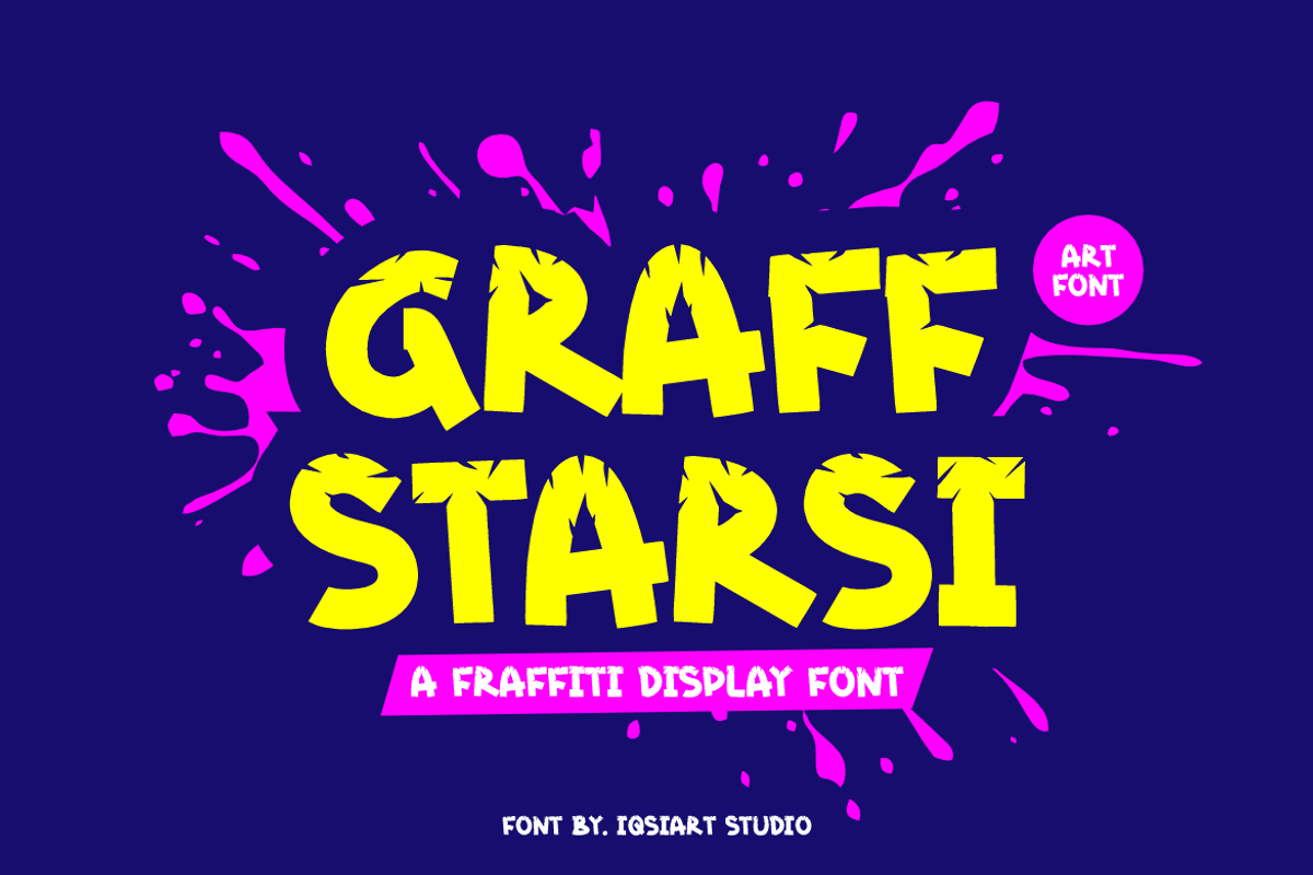 Graff Starsi - Graffiti Font, a Handwritten Font by Iqsiart Studio (Photo 1 of 7)