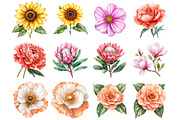 Mixed Media Flowers Clipart, a Seasonal Illustration by CitraGraphics (Thumbnail 2 of 5)