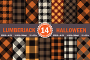 Halloween Lumberjack Pattern, a Pattern Graphic by Vectorchoice (Thumbnail 1 of 2)