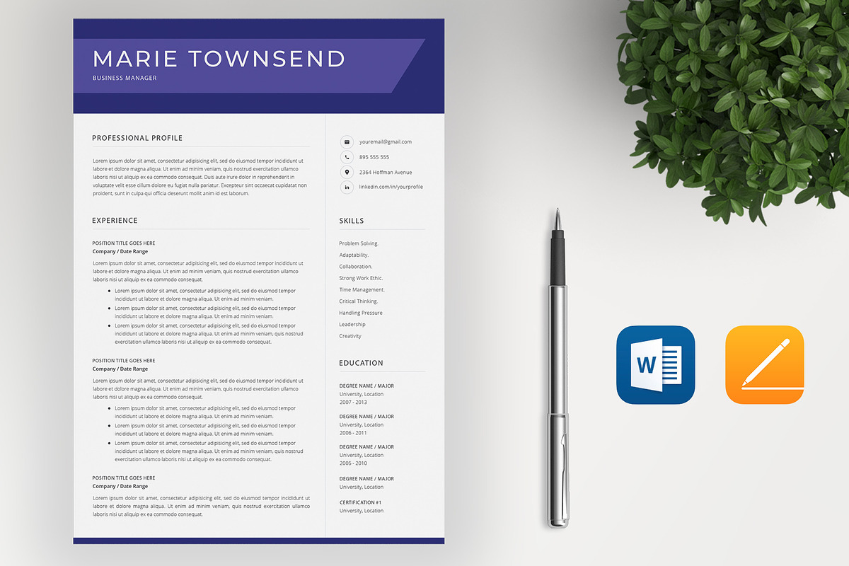 Creative Resume Template / CV, a Resume Template by SalientResume (Photo 2 of 5)