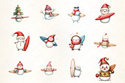Christmas Snowman with Surfboard Cli, an Illustration by CrexoraLab (Thumbnail 3 of 5)