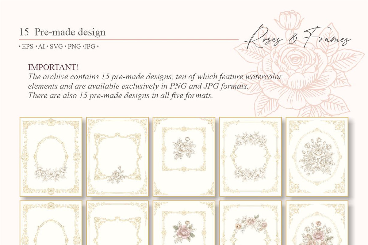 Roses and Frames, a Pattern Graphic by Collection by VY (Photo 3 of 10)