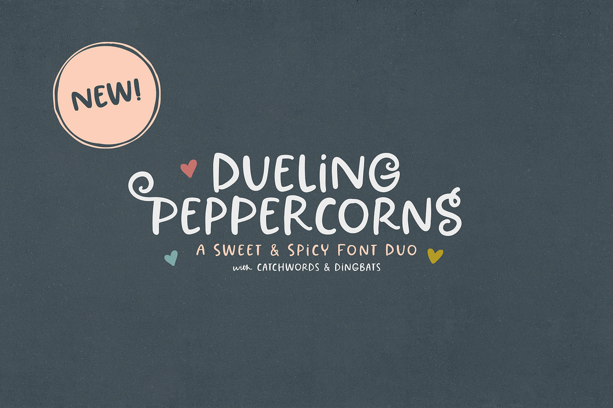 Dueling Peppercorns  + Dingbats, a Sans Serif Font by Callie Rian & Co. (Photo 1 of 9)
