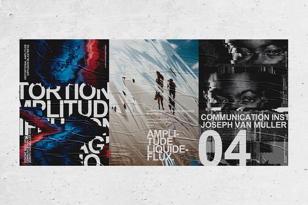 Distorted Image Posters, a Design Template by Evlogiev Studio (Photo 3 of 14)