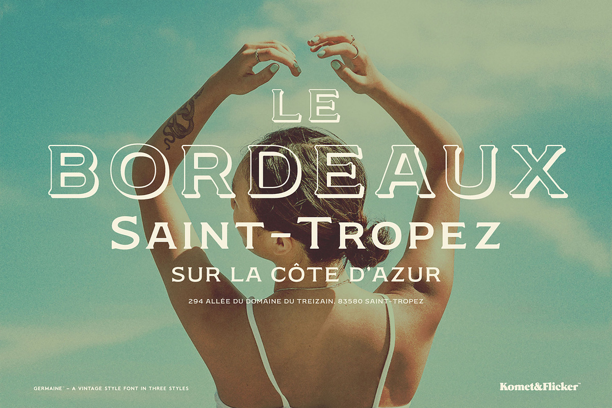 Germaine - A Vintage Style Font, a Serif Font by Komet & Flicker (Photo 6 of 15)