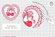 Coquette Cherries Clipart Bundle, a Seasonal Illustration by TitaLivingArt (Thumbnail 6 of 10)