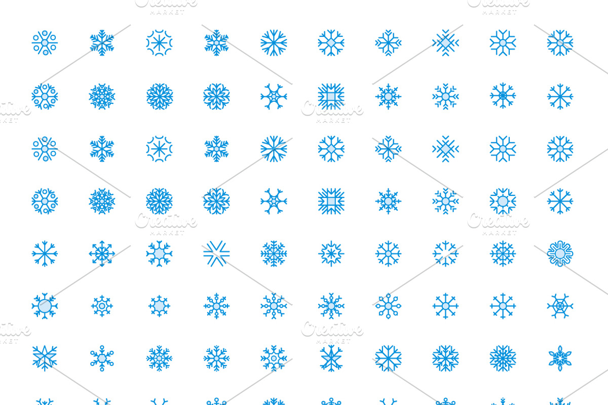 80 Snowflake Cute icons, an Icon by Dinosoftlabs (Photo 2 of 3)