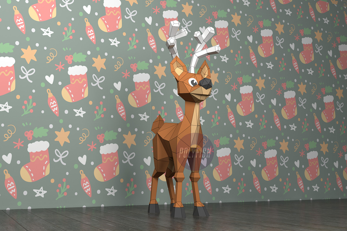 DIY Christmas Deer PDF template, a Templates & Theme by PolyFish (Photo 5 of 6)