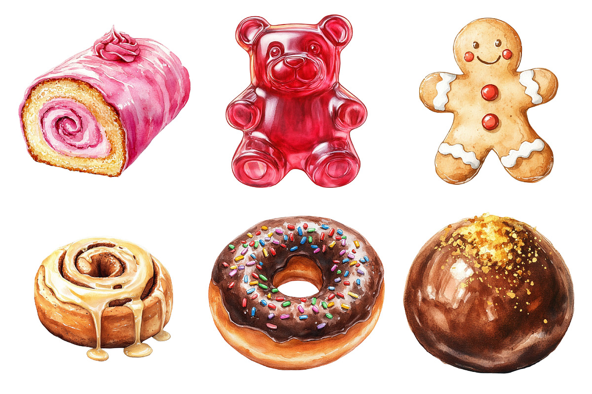 Watercolor Sweets Clipart, an Illustration by Daily.Designs (Photo 3 of 5)