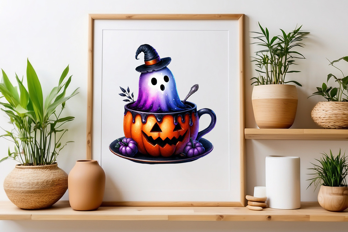 Halloween Hot Cocoa Ghost, a Seasonal Illustration by Craft Nest (Photo 4 of 5)