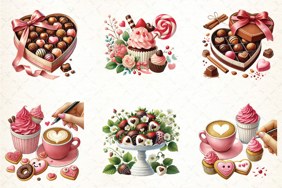Valentine's Day Sweet Clipart Bundle, an Illustration by DreamCafeArt (Photo 2 of 3)