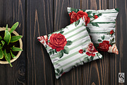 Red Green Floral Bouquet Patterns, a Pattern Graphic by Creative Store (Thumbnail 5 of 5)