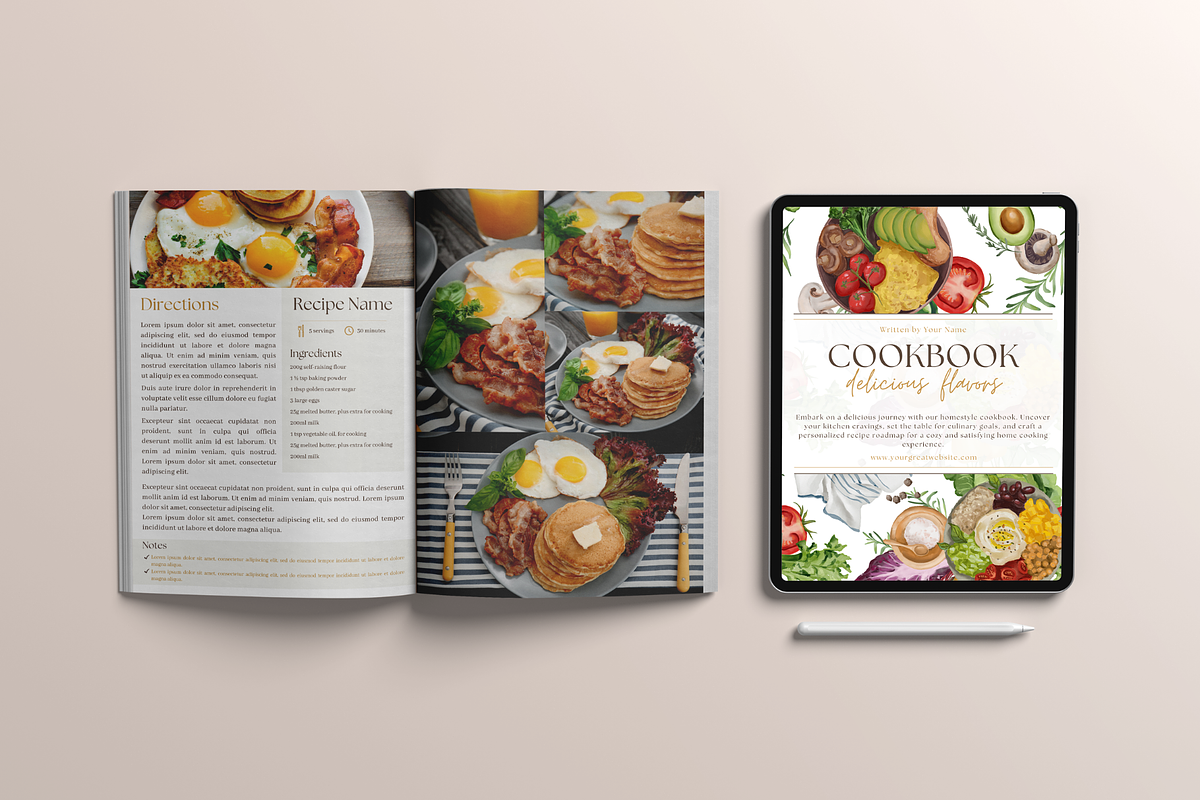 Recipe Cookbook Ebook Template Canva, a Magazine Template by Alloura Template Studio (Photo 3 of 9)