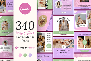 340 Social Media Post Template Canva, a Templates & Theme by TemplateCastleStore