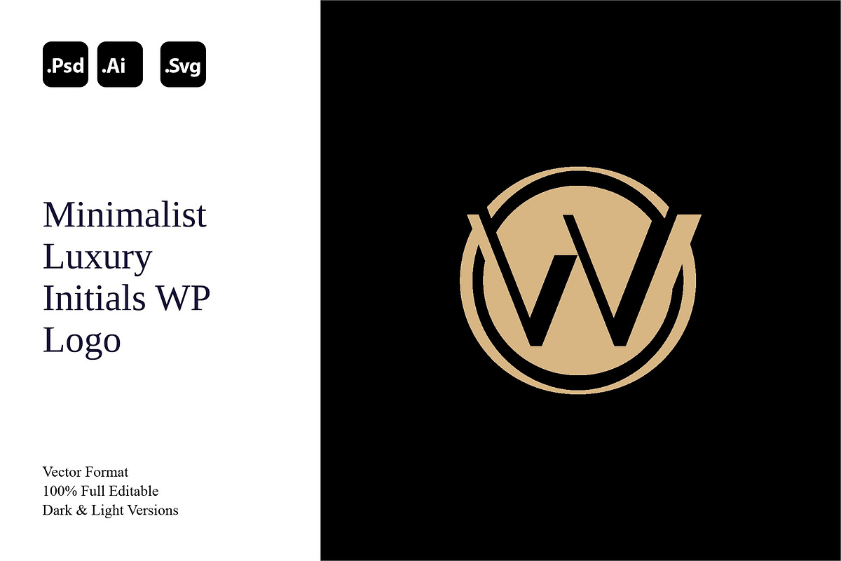 Minimalist Luxury Initials WP Logo, a Branding & Logo Template by Luxury Logos (Photo 1 of 4)
