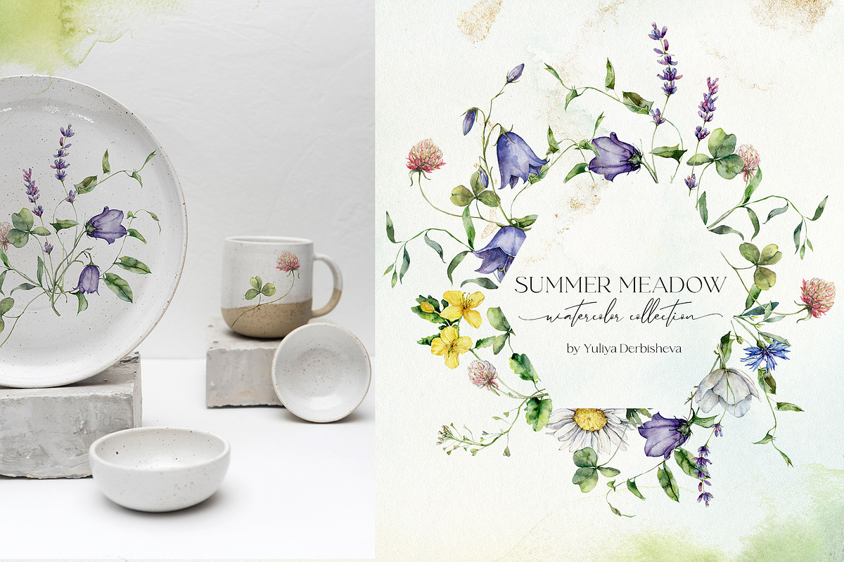SUMMER MEADOW wildflower watercolor, a Decorative Illustration by Yuliya Derbisheva (Photo 5 of 16)