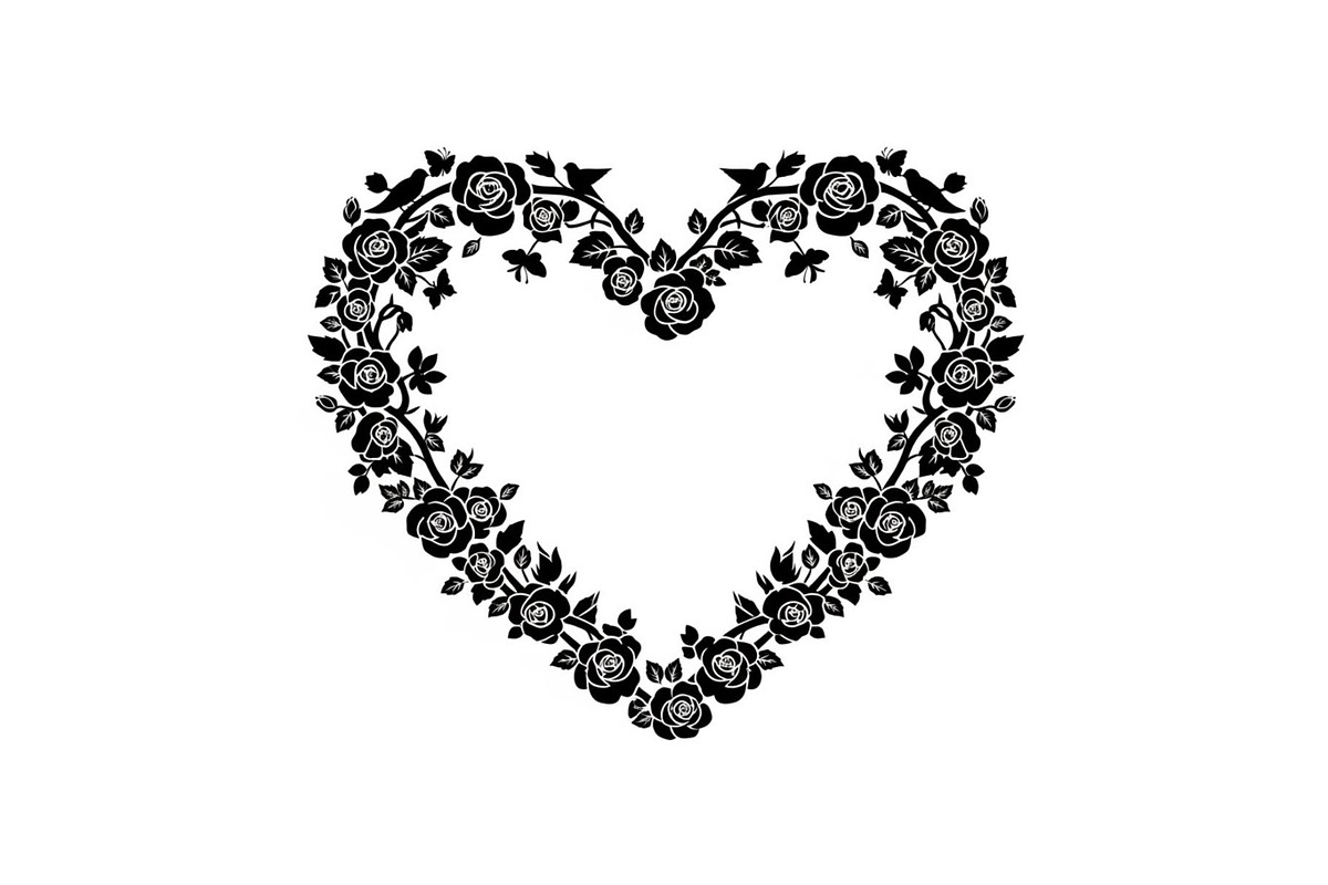 Floral Heart Frame Silhouette Pack, an Illustration by Artivon (Photo 46 of 49)