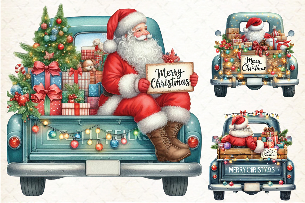 Christmas Gnome and Truck-28 PNG, an Illustration by Libby Wishes (Photo 4 of 6)