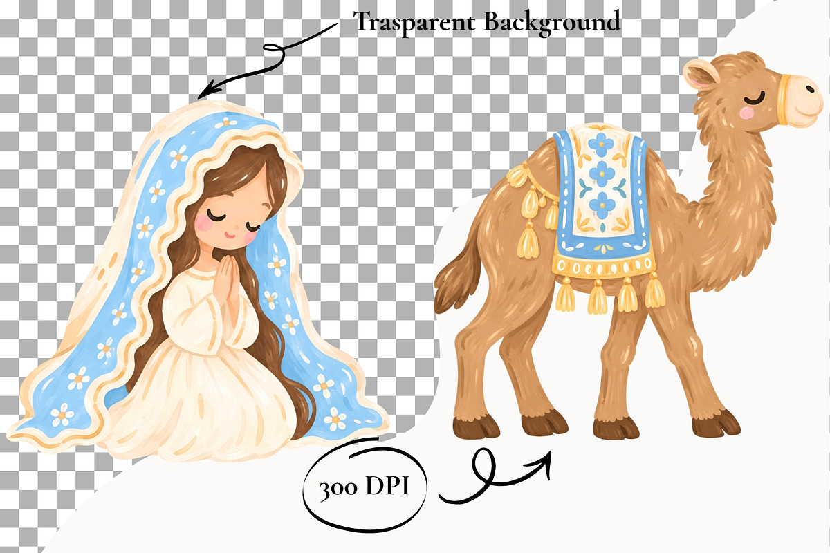 Nativity Clipart Religious Christmas, a Seasonal Illustration by SugarCloudStudioArt (Photo 2 of 6)