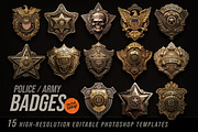 Police / Army / Sheriff Metal Badges, an Object Graphic by Hyperpix Productions (Thumbnail 1 of 21)