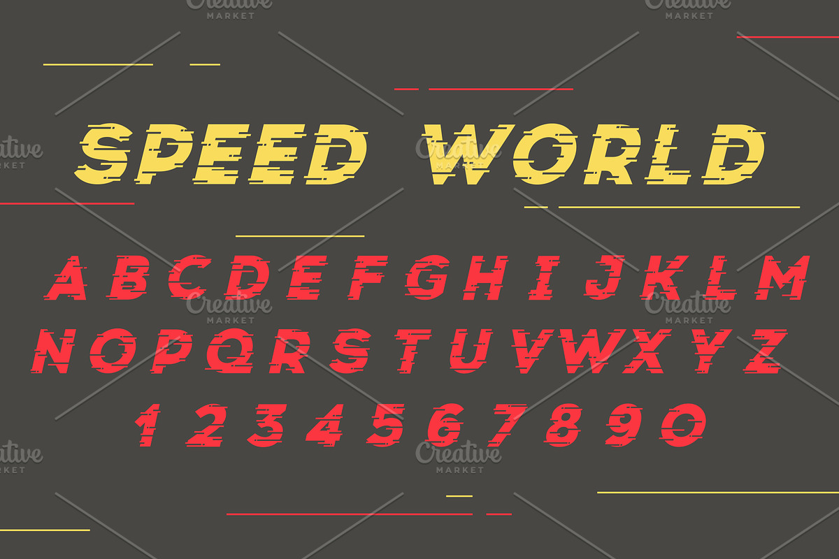 Vector font. Speed world.