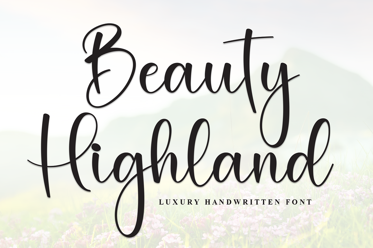 Beauty Highland | Script Font, a Handwritten Font by Scratchones (Photo 1 of 8)