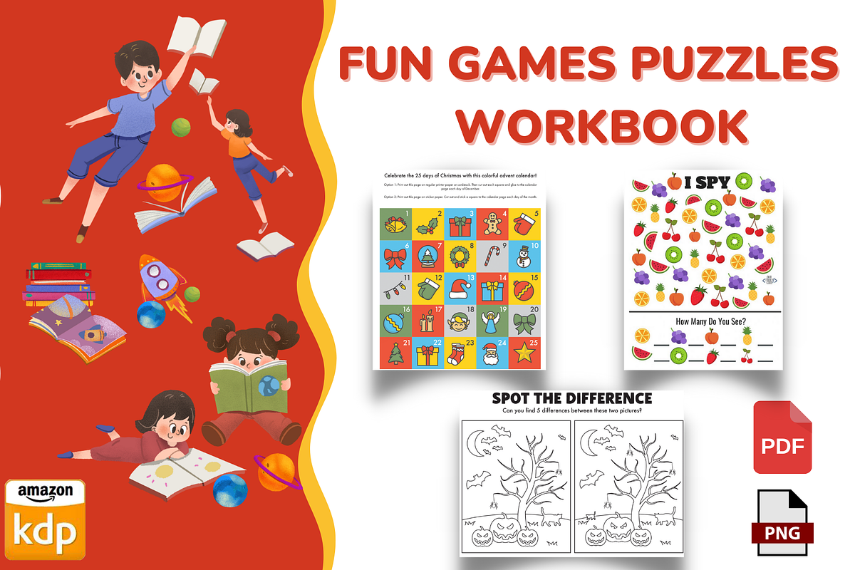 Fun Games Puzzles Activity Workbook, a Templates & Theme by Premium Digital Templates (Photo 2 of 3)