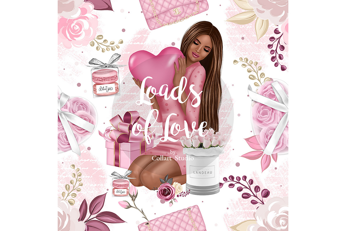 Love digital paper, Valentine's Day, a Pattern Graphic by Collart Studio (Photo 7 of 9)