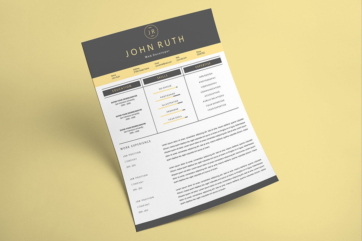 Clean Elegant MS Word Resume, a Resume Template by Rustype (Photo 4 of 5)