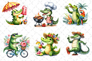 Summer Crocodile Clipart PNG, an Illustration by Dream Creation (Thumbnail 2 of 7)