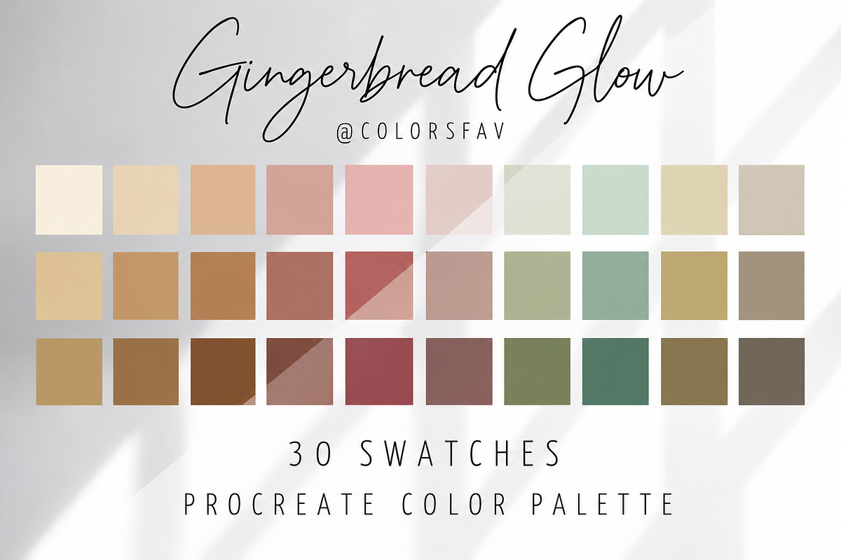 Gingerbread Glow Procreate Palette, a Decorative Illustration by Colorsfav (Photo 1 of 3)