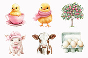 Watercolor Lovely Farm Clipart, an Illustration by Design Market (Thumbnail 5 of 5)