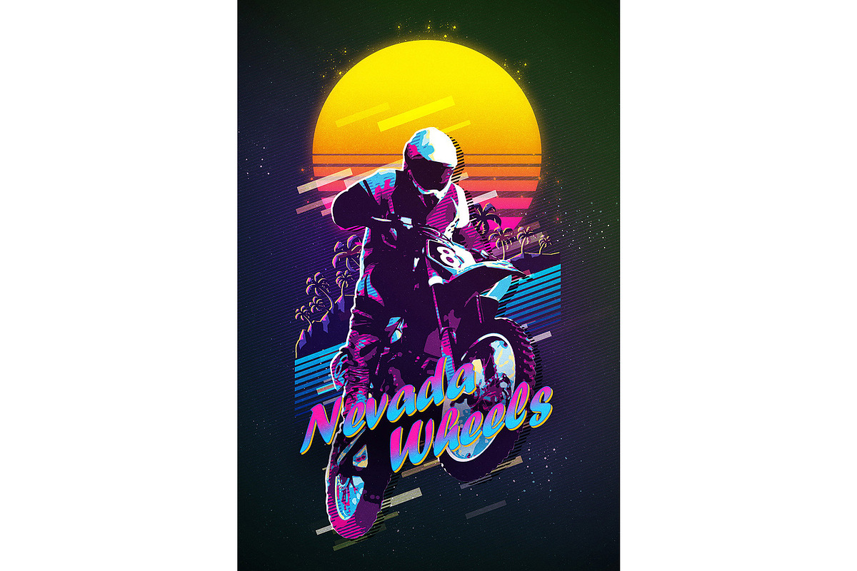 80's Retro Poster Photoshop Action, an Action Add-On by deeplabstudio7 (Photo 5 of 15)