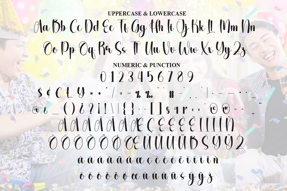 Happy Party | Script Font, a Handwritten Font by Scratchones (Photo 7 of 9)