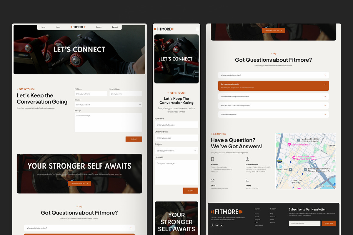 Modern Fitness & Gym Studio Website, an UI Kit Template by peterdraw (Photo 6 of 7)