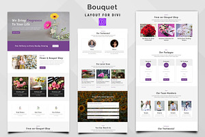 Bouquet Shop Divi Layout, a WordPress Template by Pennyblack Templates