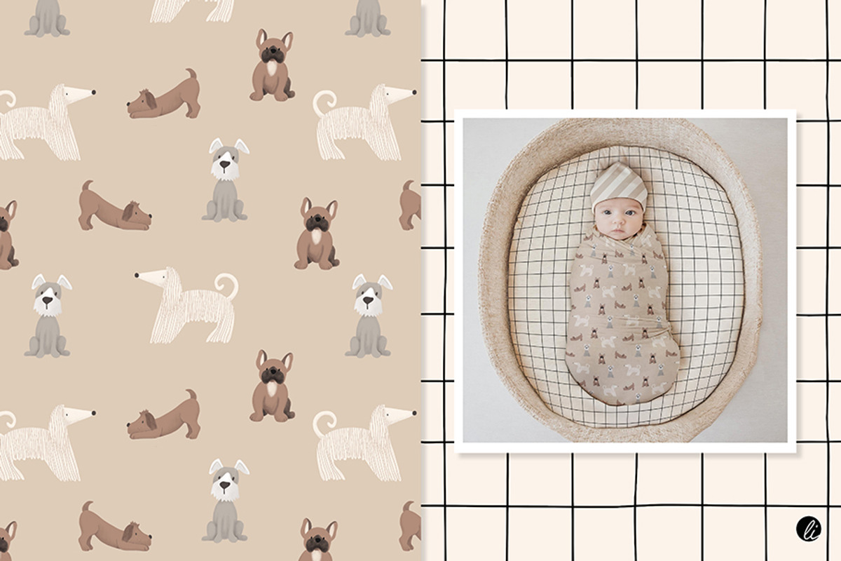 Snuggle Dogs AW Pattern Set, an Animal Illustration by Andrea Liesert (Photo 3 of 8)