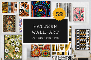 Pattern Wall Art Printable Set, a Wallpaper Graphic by Helospace