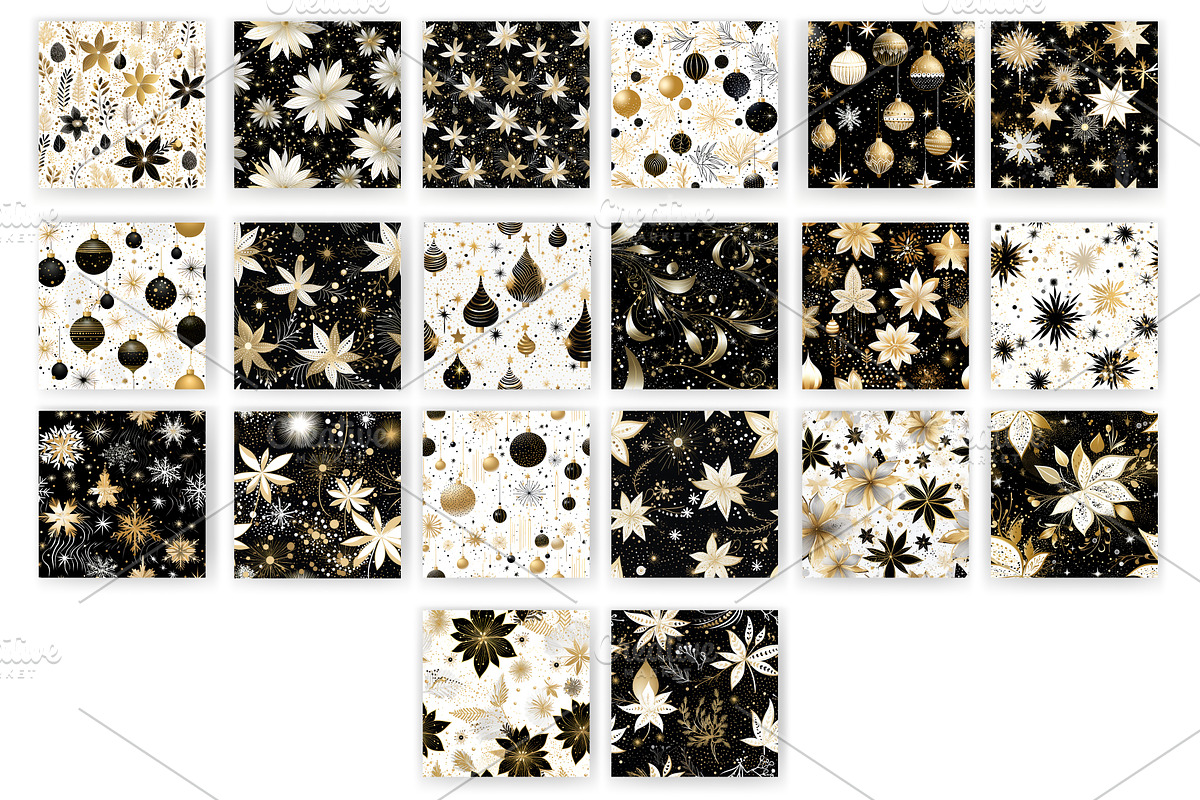 Luxury Christmas patterns., a Texture Graphic by KENO Mascots (Photo 3 of 5)