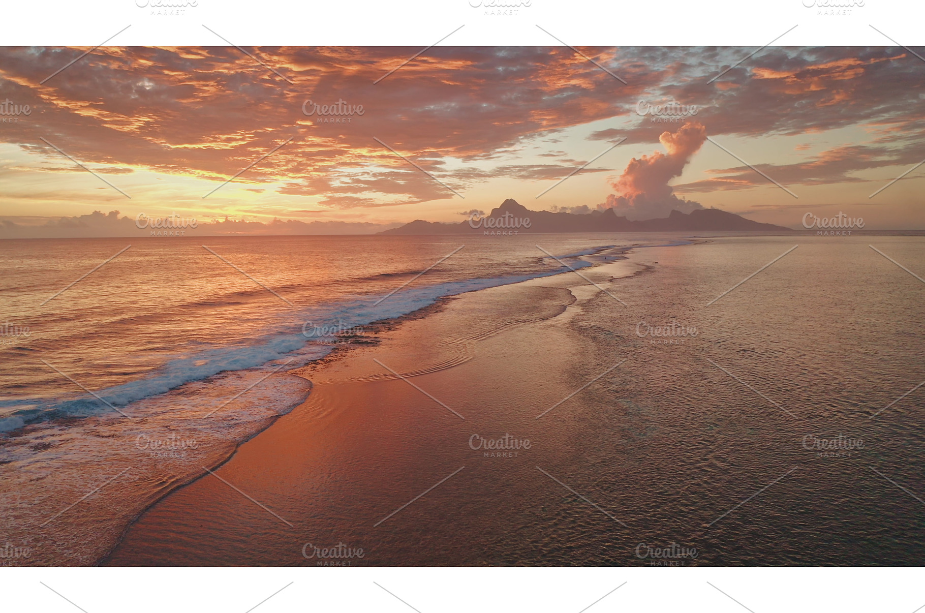 Sunset colors the sky and sea of, a Nature Photo by Goinyk