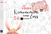 Procreate Anime Animal Ears Guides, a Brush Add-On by ArtPrintBabe (Thumbnail 1 of 4)
