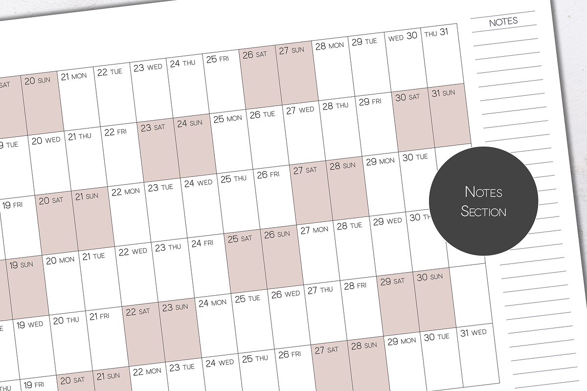 A0 Printable Wall Calendar 2025/2026, a Stationery Template by 3PointsCreative (Photo 5 of 8)