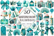 Teal Birthday Sublimation Clipart, a Graphic by designcity5 (Thumbnail 1 of 5)