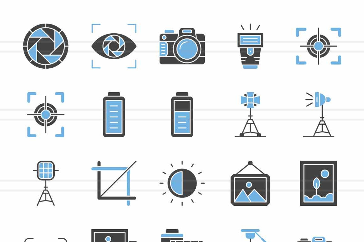 50 Photography Blue & Black Icons, an Icon by IconBunny (Photo 2 of 2)