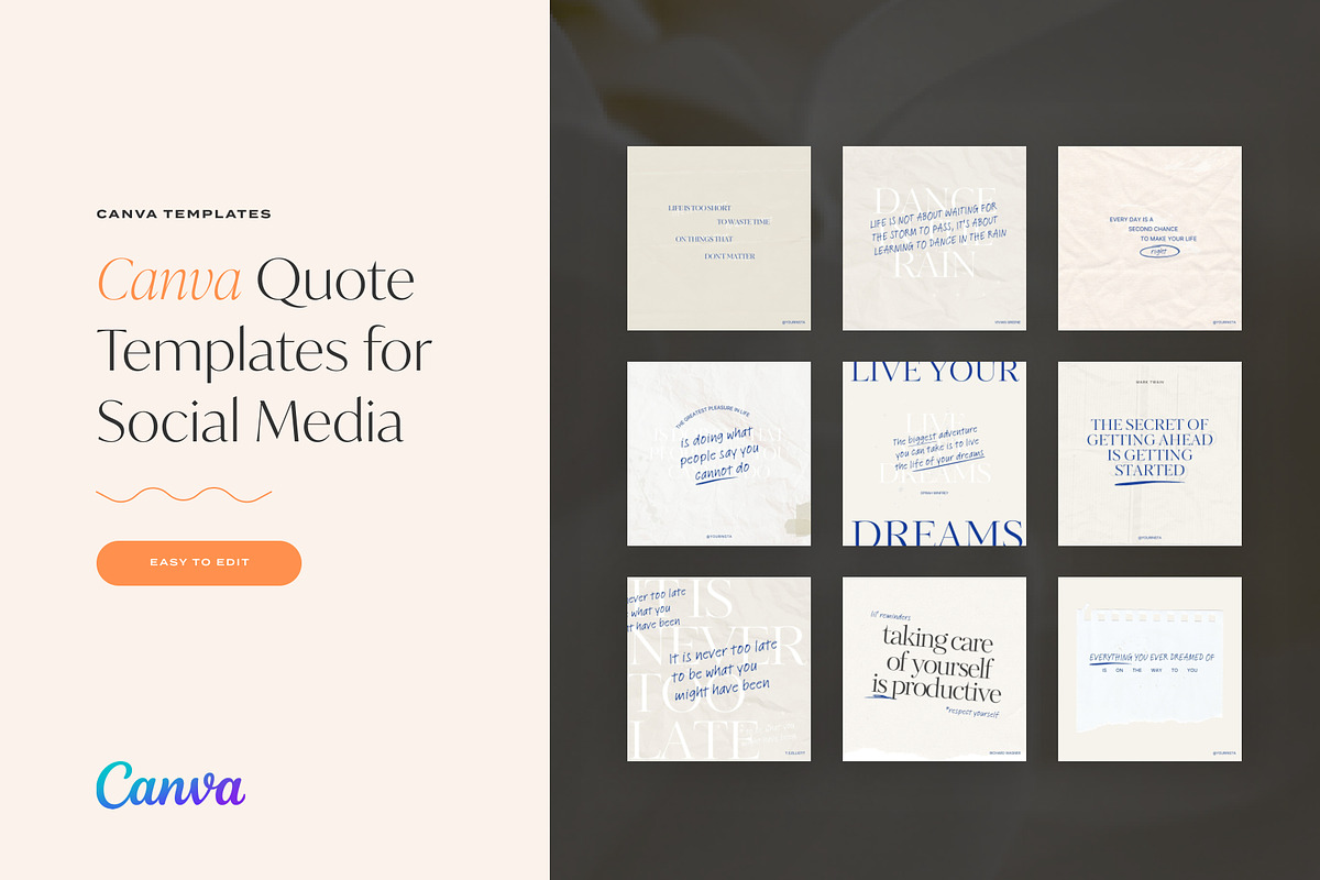 Inspirational Instagram Quotes Canva, a Social Media Template by Squarebase Templates (Photo 1 of 4)