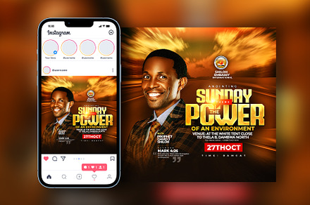 Sunday service church flyer template