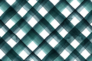 Diagonal Plaid In Dark Teal Green