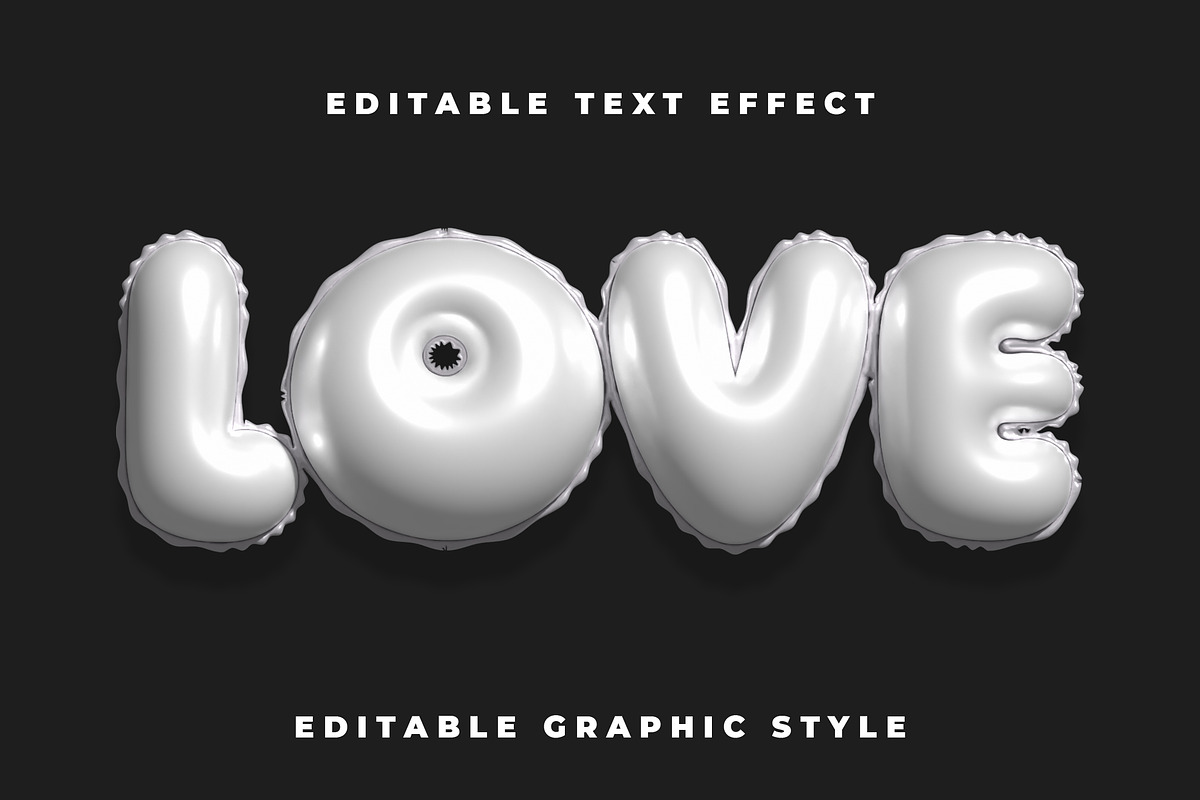Silver Balloon Text Effect