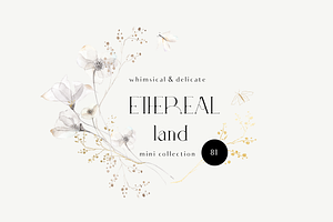 ETHEREAL floral & delicate gold set, an Illustration by Grace Noboa Illustrations