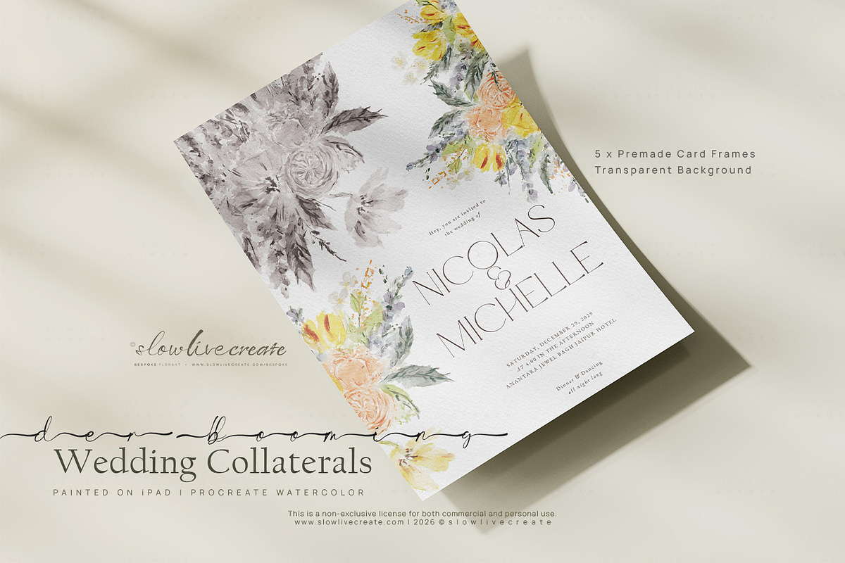 Bloom | Wedding Watercolor Florals, an Invitation Template by slowlivecreate (Photo 4 of 7)